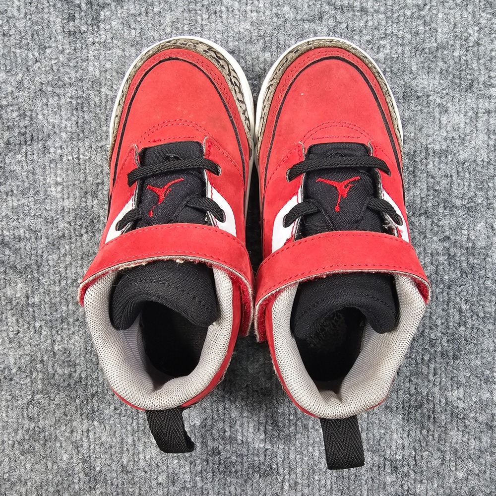 Air Jordan Spizike‎ Low TD Toro Red Black Size 9C Toddler FQ3952-601 Sneaker - Picture 5 of 10